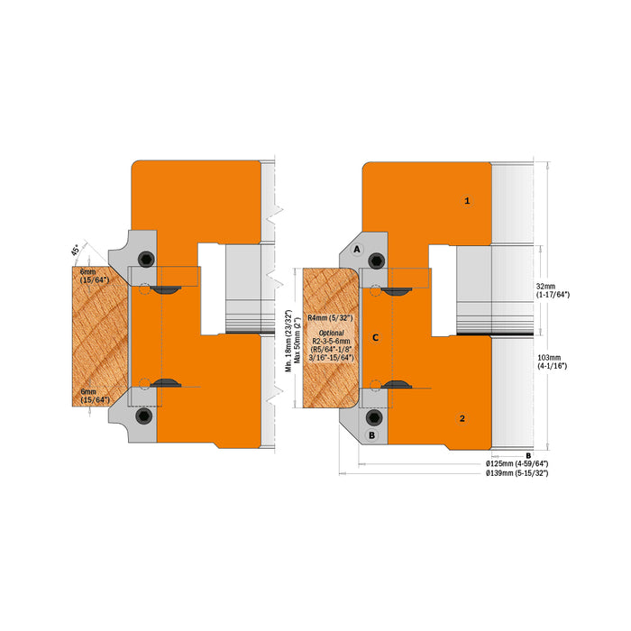Adjustable Rounding and Chamfer Head Set