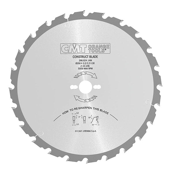 TCT Rip Sawblade for Building Contractors 350mm x 24T