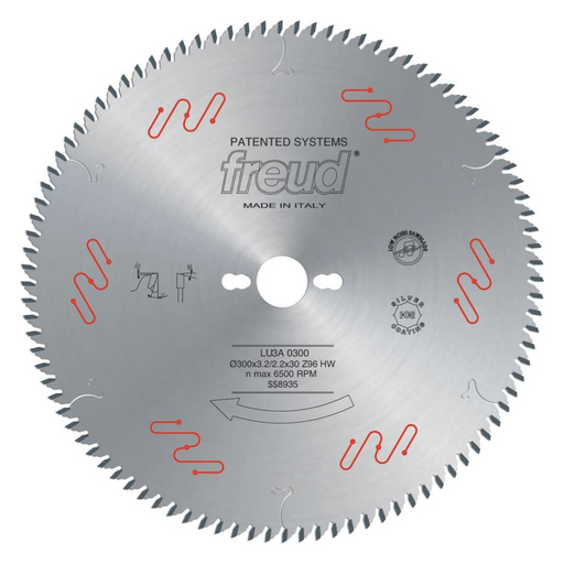 Freud’s exclusive blend of TiCo Hi-Density Carbide is specifically designed for each cutting application to maximise cutting life and material finish. Silver I.C.E. Coating reduces heat, build up, and eliminates rust and corrosion to maximise the life of the blade. Anti-Vibration design eliminates movement and reduces vibration for flawless cuts - tungstenandtool nz