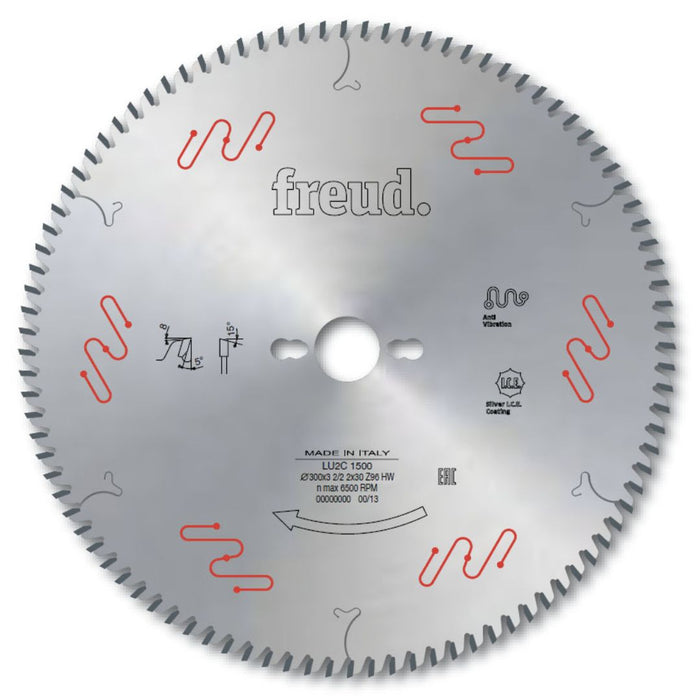 ATB 15° alternate bevel tooth with positive hook for fine cross cutting and finishing cuts on Solid wood Single sided laminate chipboard and plywood.
