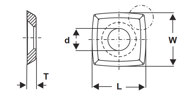 Box (10) Replaceable Tungsten Knives - Four Sided with Radius