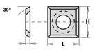 Replaceable Tungsten Knives - Four Sided with Countersunk Hole - tungstenandtool