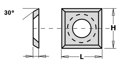 Replaceable Tungsten Knives - Four Sided with Countersunk Hole - tungstenandtool