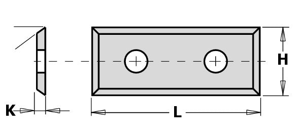 Replaceable Tungsten Knives - Four Sided with Two Holes - tungstenandtool