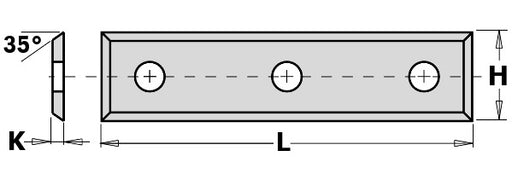 Replaceable Tungsten Knives - Four Sided with Three Holes - tungstenandtool