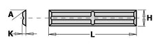 Replaceable Tungsten Knives - Four Sided with Back Groove - tungstenandtool